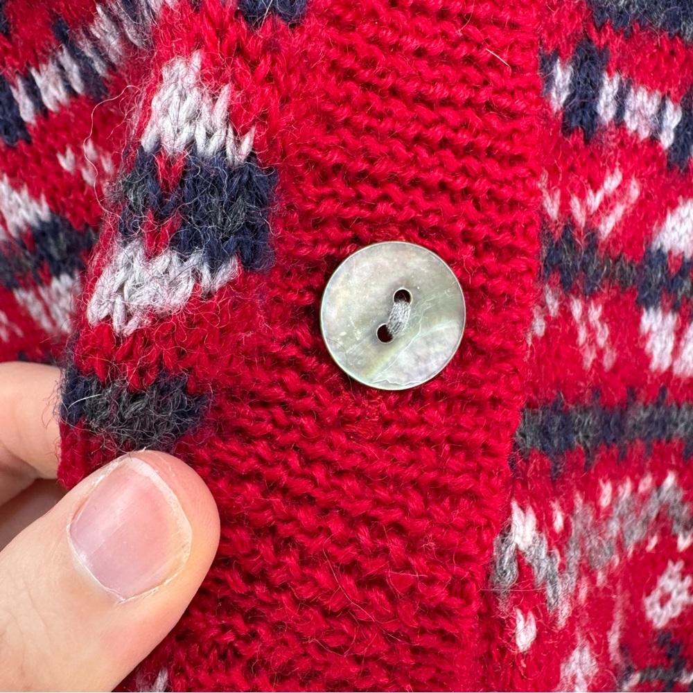 Karen Scott II Pure Wool Fair‎ Isle Cardigan Sweater 1X - Picture 3 of 9